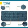 Duck Covers Indoor/Outdoor Bench Cushion, 48 x 18 x 5", Blue Oasis Palm DCBOBN48185